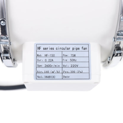 220V Exhaust Fan Silent Duct Ventilation Fan 2600RPM Duct Fan Pipe Extractor for Kitchen Bathroom Toilet (HF-100/HF-150/HF-200)