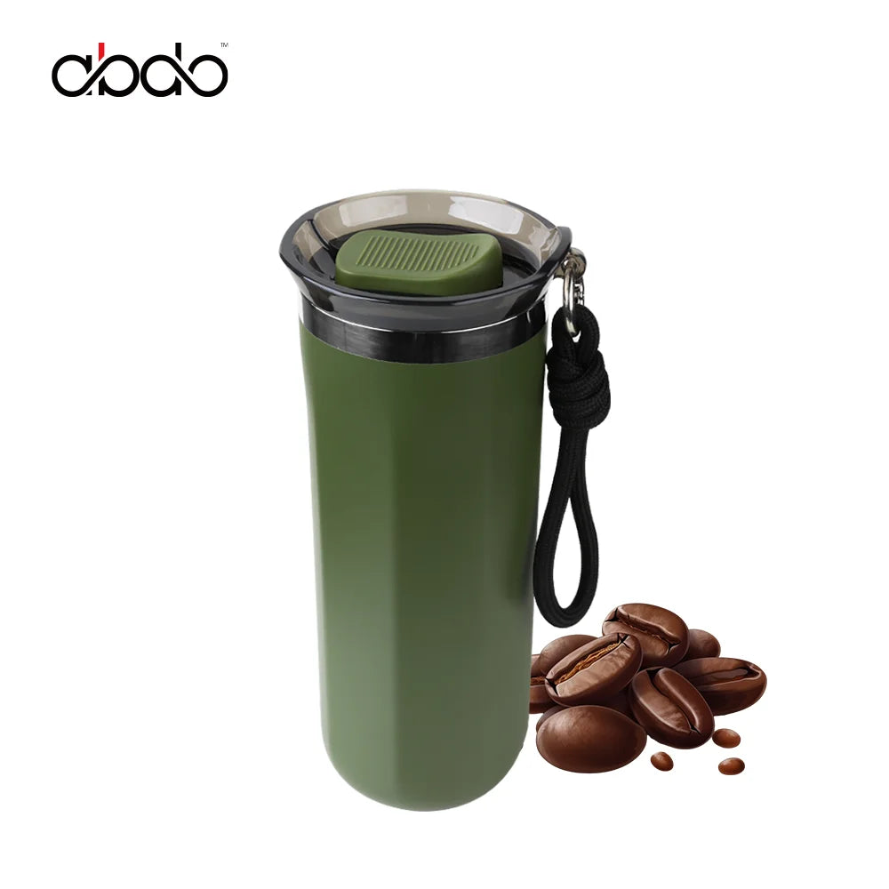 Vacuum Insulated Coffee Travle Mug Stainless Steel Thermo Bottle Cup Thermal Tumbler With Carrying Ring Flask for Hot Cold Drink