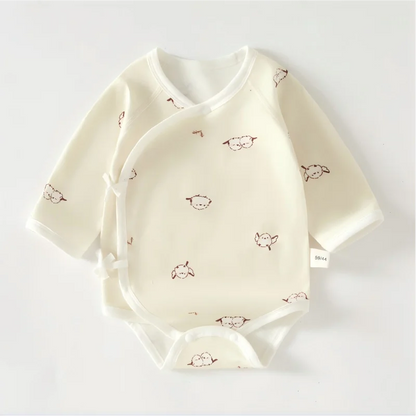 Spring Autumn Pure Cotton Long Sleeve Baby Bodysuit Triangle Crawling Suit Home Comfort Wear Bottom Covering Infant Garment