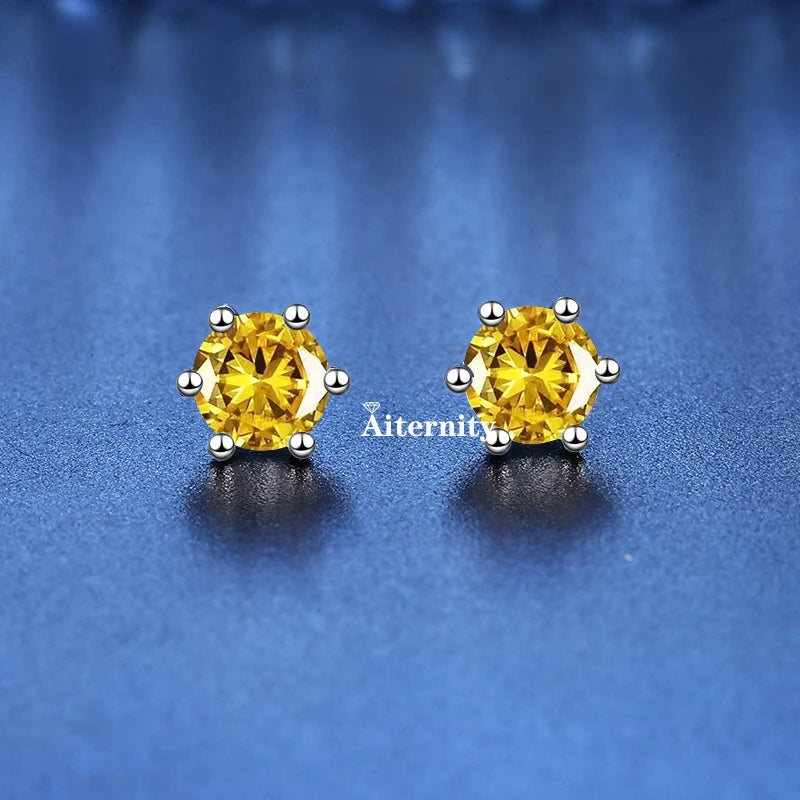 18K Plating Earrings S925 Sterling Silver D Color VVS1 Zircon Earring Stud for Women As Shinning As Diamond Wedding  Jewelry