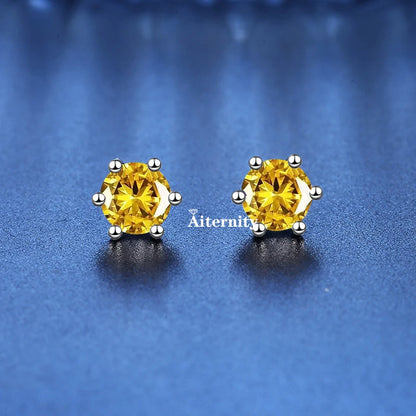 18K Plating Earrings S925 Sterling Silver D Color VVS1 Zircon Earring Stud for Women As Shinning As Diamond Wedding  Jewelry