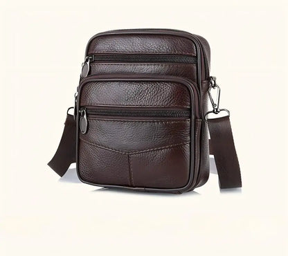 Homefish New Genuine Leather Crossbody Bag Vertical Trendy Multifunctional Shoulder Bag Briefcase Casual Travel Messenger Bag