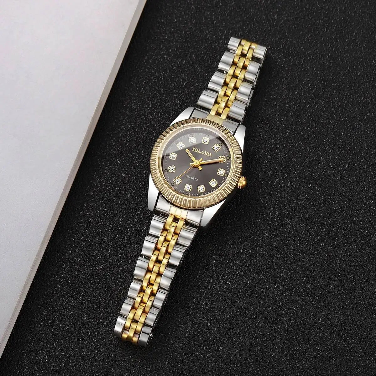 Luxury Rhinestone Women Watches Stainless Steel Band Quartz Wristwatch Clock Gift Reloj Mujer（Without Box）