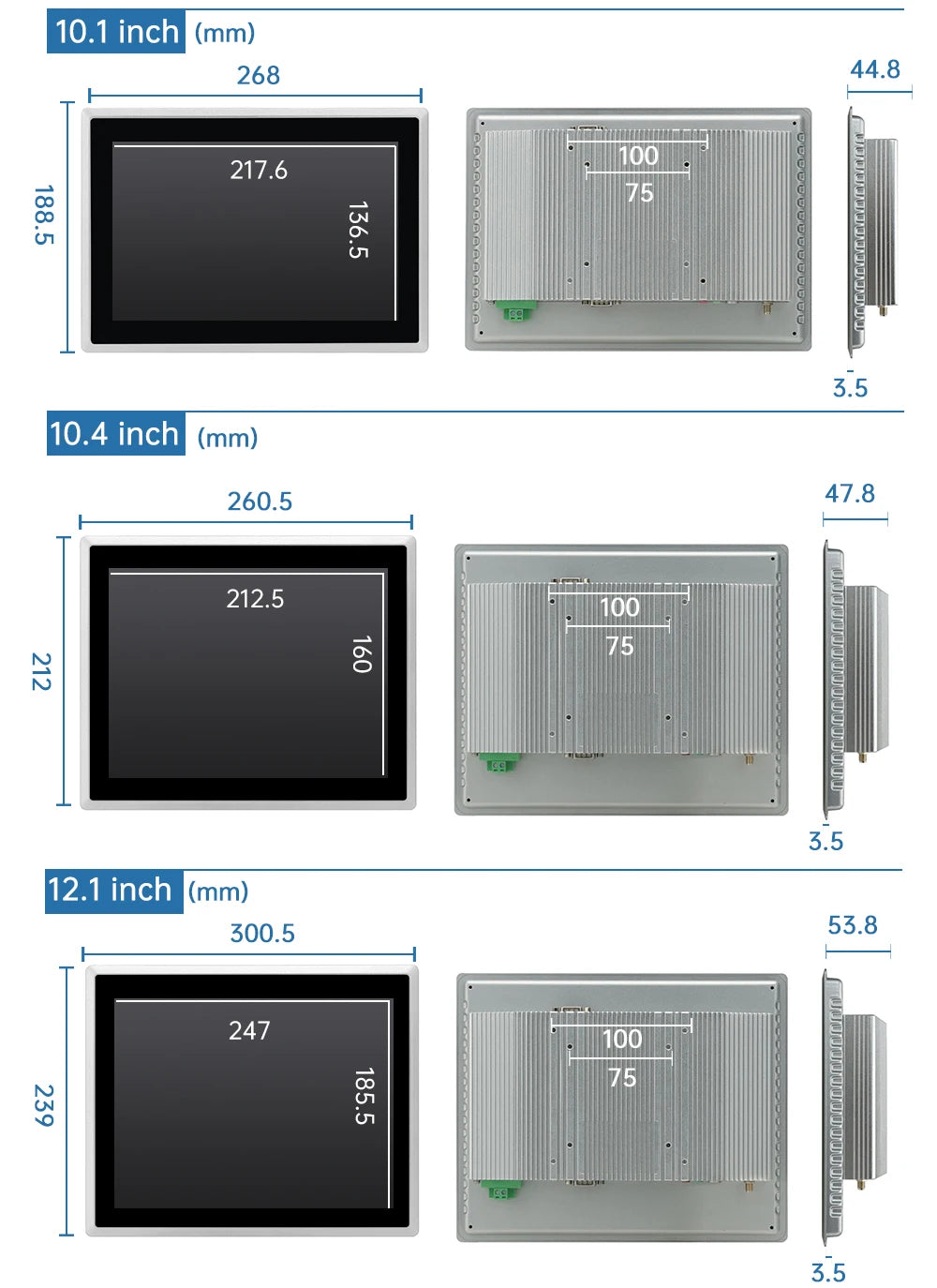 8~21.5 inch Aio Touch Industrial Screen IP65 Touch Screen integrated pc,Aio Industrial Embedded Panel PC TouchScreen Monitor