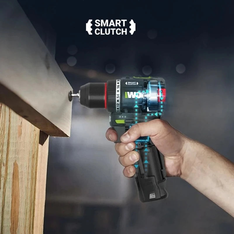WORX WU135 Cordless Electric Drill 12V 50Nm 1800rpm Brushless Motor for Home Improvement Carpentry Metalworking Smart clutch
