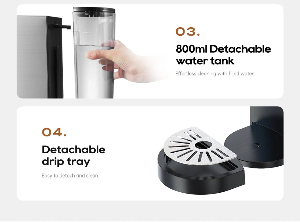 HiBREW Coffee Machine 4in1 Multiple Capsule Espresso Dolce Milk Nes ESE Pod Powder Coffee Maker Stainless Metal H3D