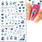 3d Nail Art Decals Spring Booming Violets Lavenders Purple Blue Pink Flowers Butterflys Stickers Decoration For Nail Tips Beauty