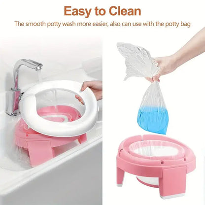 3 in 1 Baby Toilet Seat Children Foldable Travel Potty With Bags Potty Training Seat Suitable for Boys and Girls
