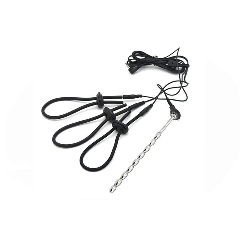 Electric Shocker Anal Butt Plug,E stim Electrosex Penis Ring ,Nipple Electrostimulation Cockring Chastity Cage E-stim Bdsm Toys