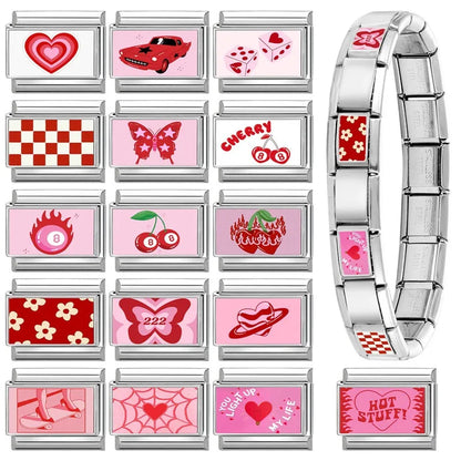 Wholesale Cute Animal Swimming Dogs Cats Sheep Charm Bracelet Fit 9mm Bracelet Stainless Steel Italian Links Making DIY Jewelrys