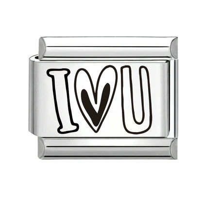 New Y2K Colorful Glaze English Word Italian Charm Link Fit 9mm Stainless Steel Jewelry DIY Making Bracelets For Gifts