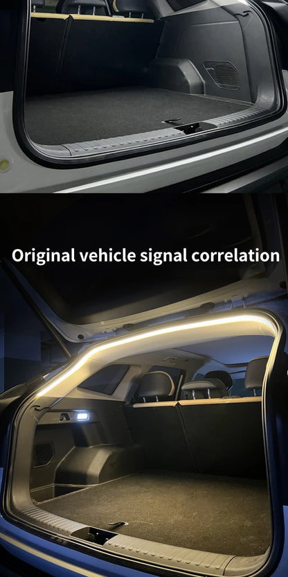 1Set Car High Brightness Trunk Lighting Ambient Light Interior Decoration LED Wiring Free Automatic Sensing Tailgate Light Strip