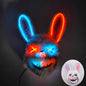 LED Bloody Rabbit Mask Glowing Killer Black Bear Mask Halloween Dance Party Cosplay Costume Props Assassinated Plush Rabbit Mask