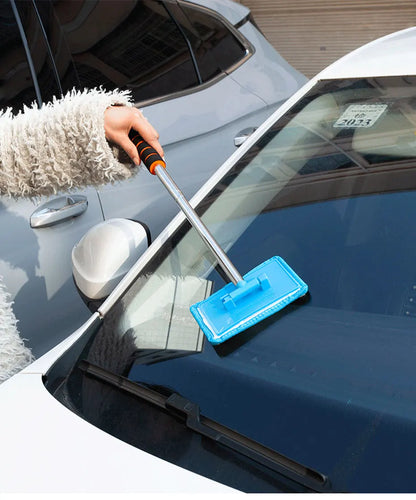 SEAMETAL Car Windshield Cleaning Brush Window Glass Clean Wiper Scalable Long Handle Scratch-Free Soft Wash Cloth Washing Tool