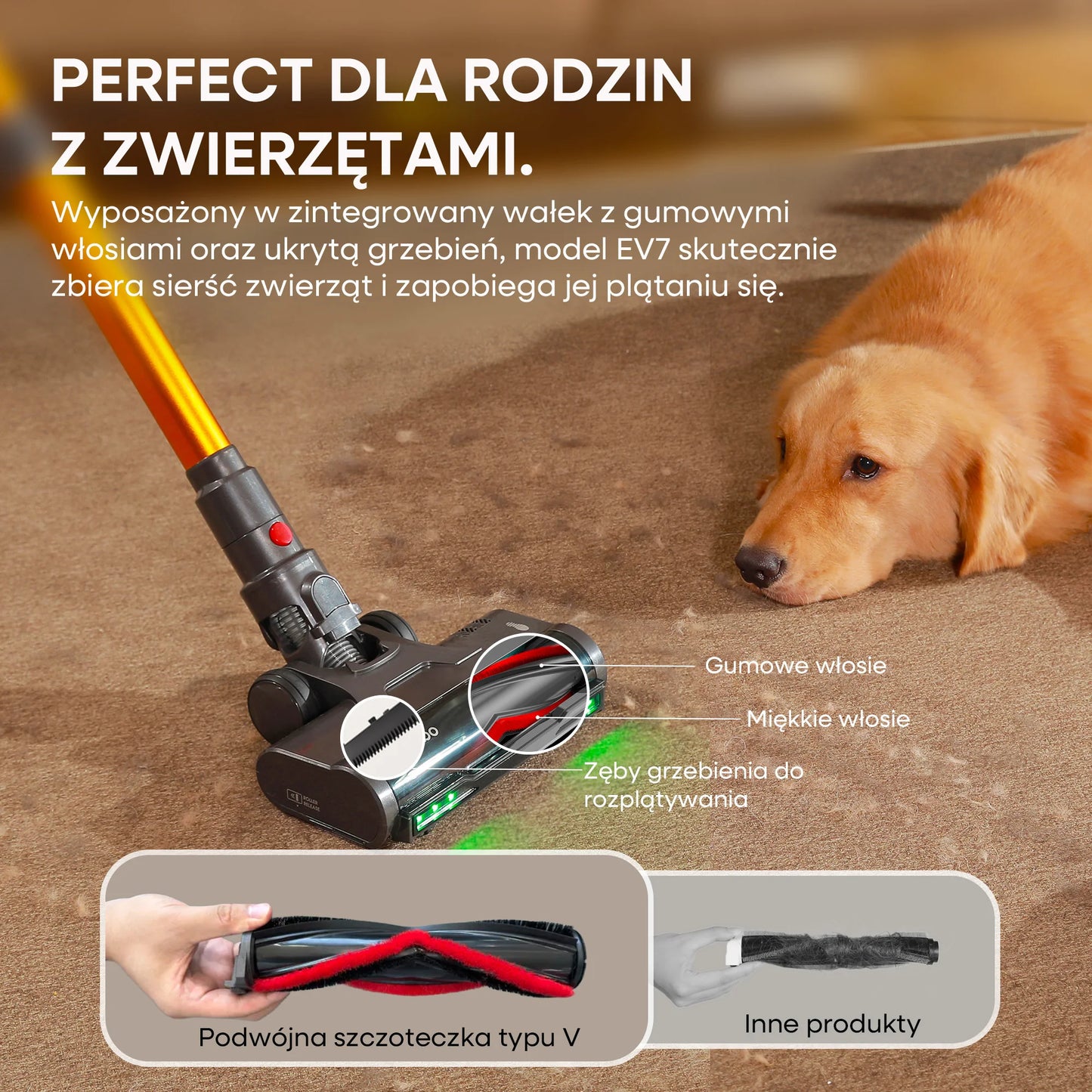 Erabros EV7 Cordless Vacuum Cleaner 70KPa 550W Handheld Stick Vacuum, 70Min Runtime, with Charging Storage Base, Anti-Tangle Brush, with Aroma Design, Powerful Cordless Vacuum Cleaner for Home Clean Carpet Hard Floor Pet Hair
