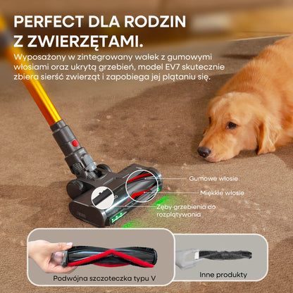 Erabros EV7 Cordless Vacuum Cleaner 70KPa 550W Handheld Stick Vacuum, 70Min Runtime, with Charging Storage Base, Anti-Tangle Brush, with Aroma Design, Powerful Cordless Vacuum Cleaner for Home Clean Carpet Hard Floor Pet Hair