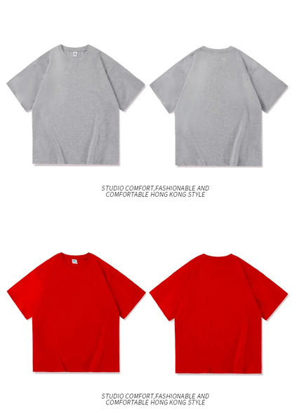 Oversized Summer Short Sleeve Men's T Shirt New Fashion Solid Loose O-Neck T Shirts Mens Cotton Hip Hop Streetwear Top Tees 5XL
