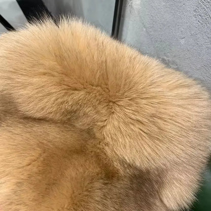 Short Coat Women Faux Fur Fox Coats Jackets Turn Down Collar Coat Thick Y2k Streetwear Jacket Work Outerwear Autumn Winter 2025