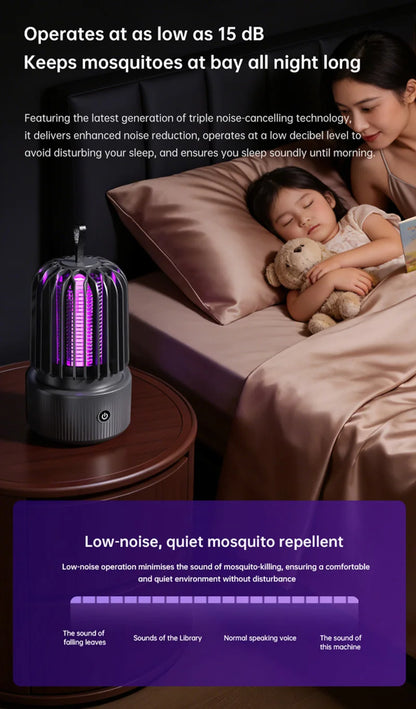 Lenovo Mosquito Killer Lamp Blue UV Light Attract Electric Shock 2-in-1 Bug Zapper 1200mAh Rechargeable For Patio Travel New
