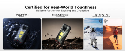 DOOGEE V Max Play 5G Projector Rugged Phone 6.78" Display 20500mAh Battery Dual Camping lights Dimensity 7300 NFC Smartphone