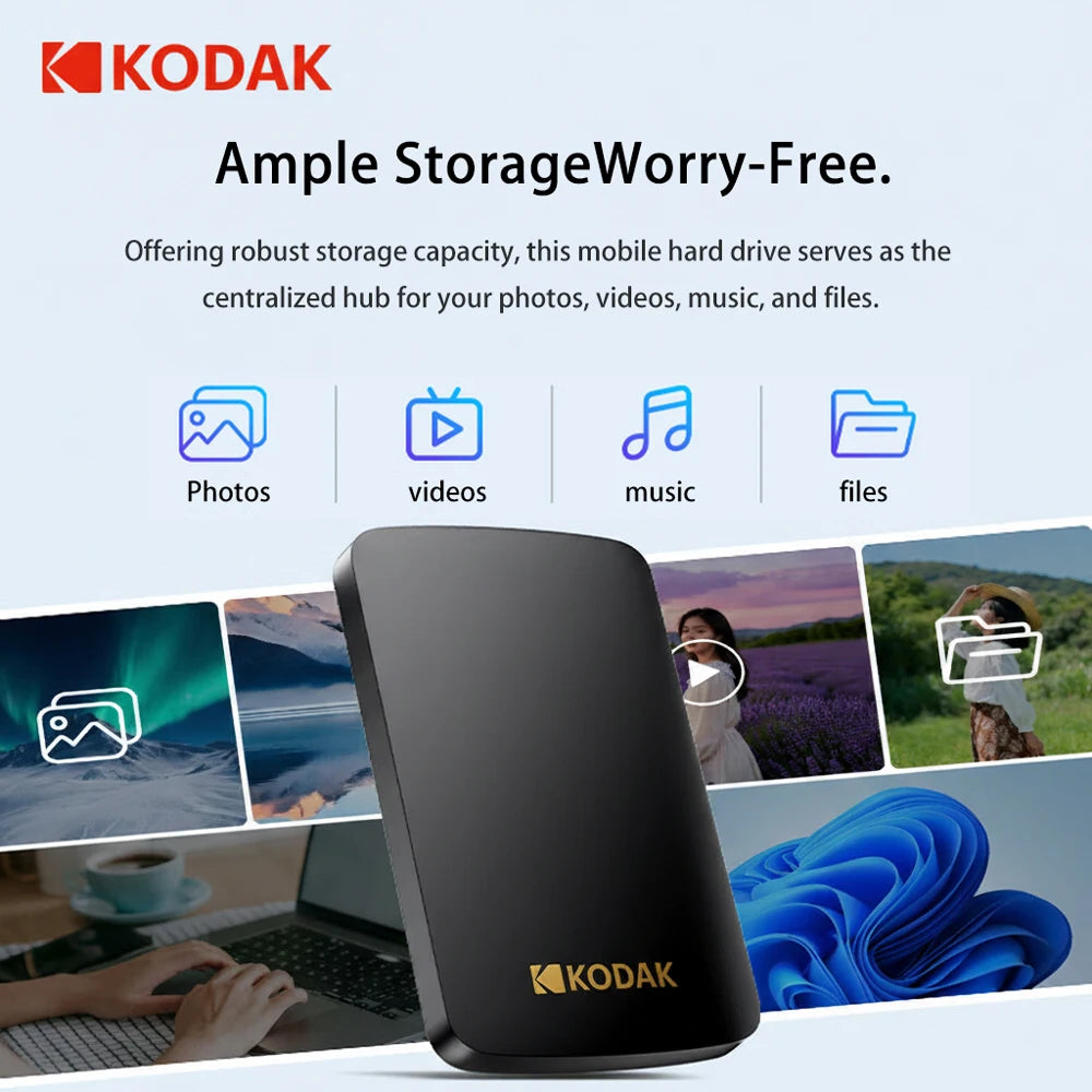 Kodak Portable External Hard Drive HDD P150 5Gbps USB3.0 External Hard Disk 500G 1TB Large-capacity Storage PS4/Xbox/PC