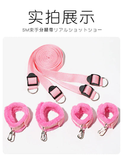 Couples Bed Handcuffs Sex Toys For Woman Bdsm Bondage Set Ankle Cuff Restraints Rope Strap Handcuffs Ankle Cuff Adult Game Goods