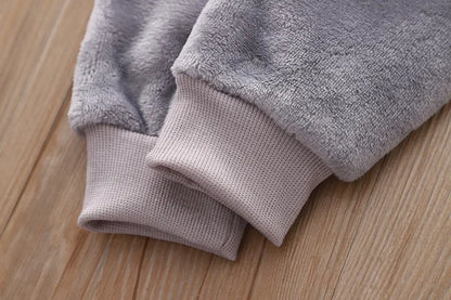 Baby Boy Winter Sets Plush Hooded Jacket 2pcs Children's Casual Outfit Suits Kids Arctic Velvet Tracksuit Toddler Girl Clothing