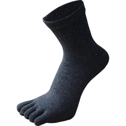 5Pairs Toe Socks Crew Socks Men and Women Five Fingers Socks Breathable Cotton Socks Sports Running Solid Color as Birthday Gift