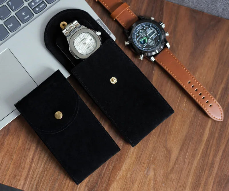Embers Watch Bag Blue Black Green Watch Box Flannelette Gift Box Travel Storage Case Durable Portable Watch Dust Protection Case