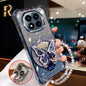 Glitter Butterfly Mirror Crystal Bracelet Case For Xiaomi Redmi Note 15 15C 14 14C 13 13C 12 11 Pro Plus 4G 5G Shockproof Cover
