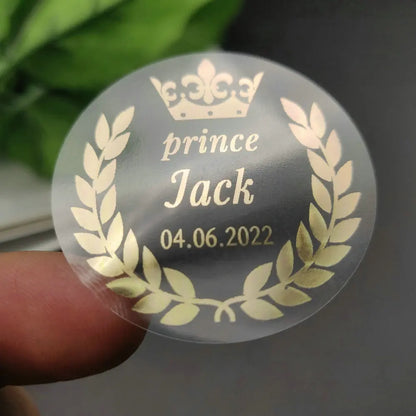 5CM Custom Name Wedding Sticker Personalized Design Your Label Candy Gift Box Birthday Party Seal Sticker Self-adhesive 50PCS