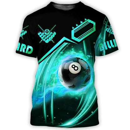 Love Billiards Snooker Fitness T Shirt 3D Print Gym Clothing Men Shirts Fashion Streetwear T-shirt Funny Unisex Short Sleeve Top