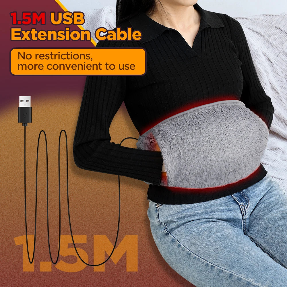 Electric Heating Waist Belt 3 Gear Temperature Abdominal Massager Menstrual Heating Pad Hand Belly Warmer Belt Fits All Body