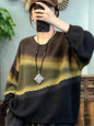 Amax LuluE European Design Womens Leisure Classic Sweaters Autumn Females Vintage Printed Jumpers Luxury Cotton O Neck Pullovers
