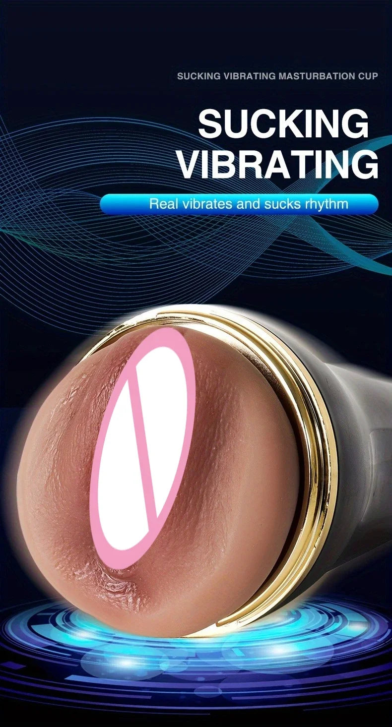 Mens Automatic Masturbation Cup 3D Realistic Vaginal Penis Pump Trainer Pocket Pussy Blowjob Dicks Stimulator Adult Men Sex Toys