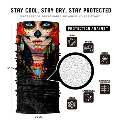 Seamless Snood Bandana Multifunctional Headwear Outdoor Sports Sun Protection Cycling Scarf Fishing Halloween Unisex Neck Mask
