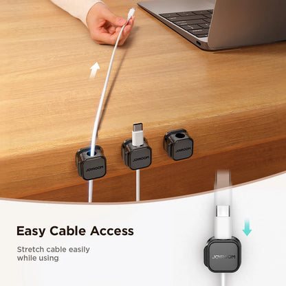 Joyroom Magnetic Cable Clips Cable Smooth Adjustable Cord Holder Cable Management Wire Keeper Under Desk Cable Organizer Holder