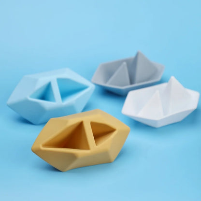 Silicone Baby Bath Toys Set, Food Grade Silicone Bathtub Toys for Toddlers, Mold-Free Stacking Boats, BPA Free Floating Tub Toys