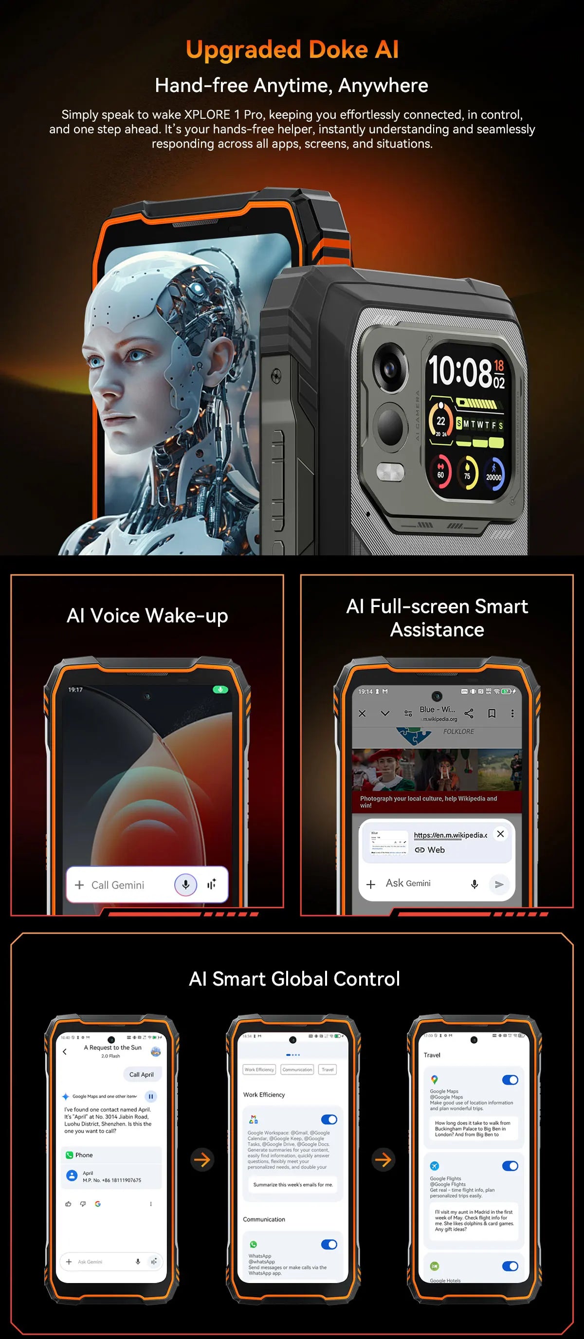 Blackview XPLORE 1 Pro 5G Thermal Imaging Rugged Phone with 6.78" 120Hz Main & 2.01" Secondary Display 20000mAh & 170LM Flashlight