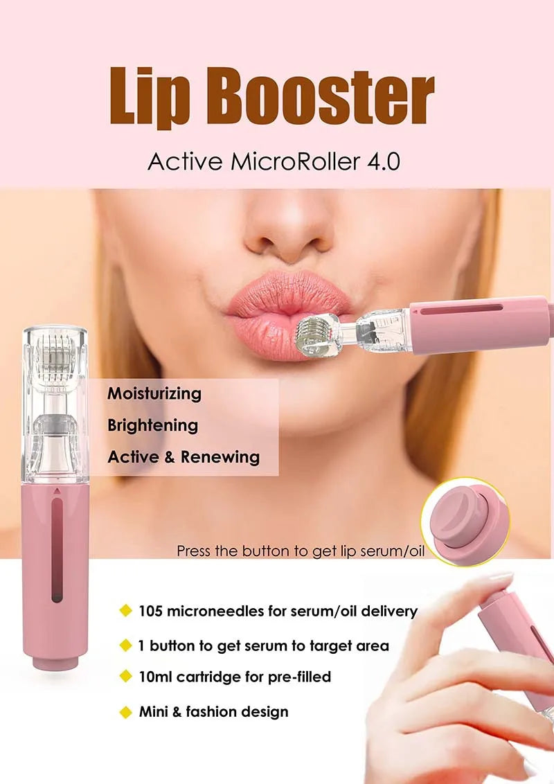 105 Pins Derma Microneedle Roller Titanium Needle Roller Lip Roller Beard Growth Roller Beard Hair Treatment & Serum Applicat