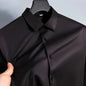 New Anti-Wrinkle Men Shirts Long Sleeve Dress Shirts For Men Slim Fit Camisa Social Business Blouse White Office Shirt S-6XL