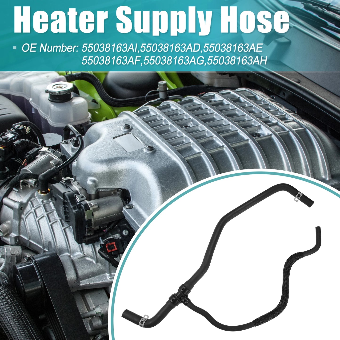 UXCELL Heater Hose NO.55038163AI/55038163AE for Dodge Challenger 2017-2018 for Dodge Charger 2019-2021 for Chrysler 300 2011