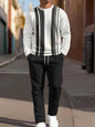 Autumn Casual Men's Long-Sleeve Set Trendy Gradient Print Outdoor Crew Neck Long-Sleeve Top & Casual Pants Two-Piece Set