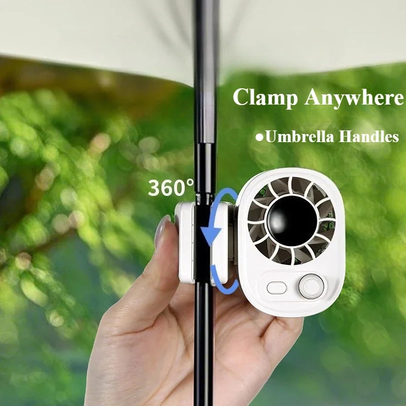 Tragbarer Auto-Clip-Lüfter 360° Drehbarer Tragbarer Mini-Ventilator Mit 100-Gang-Wind Und Clip Für Büro, Camping, Reisen Sport