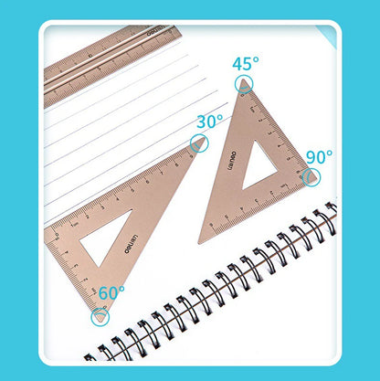 Children Study Aluminium Ruler Set Metal/Plastic/Soft Geometry Maths Drawing Compass Stationery Rulers Mathematical for School