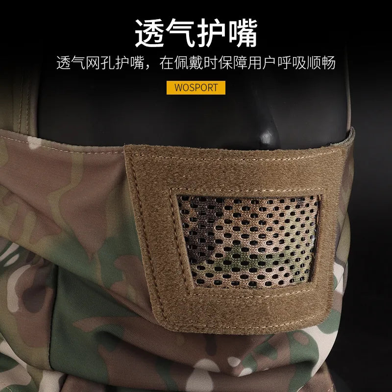 Airsoft Mask for Men Tactical Mask Headgear Full Face Protection Knight Headwear for Paintball Hunting Sport
