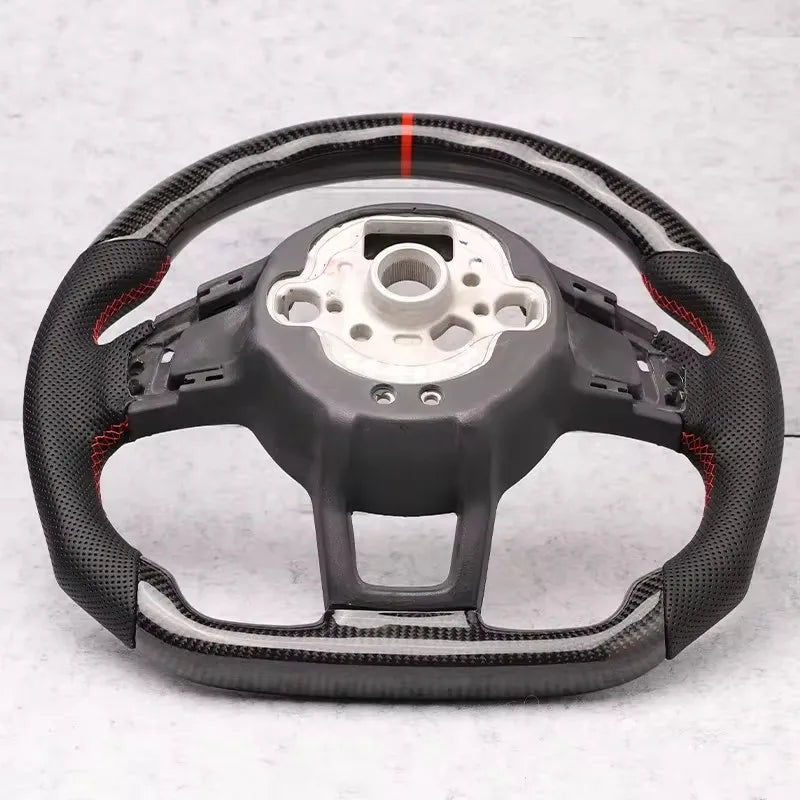 Carbon Fiber Steering Wheel Leather For Volkswagen Golf 7 7.5 GTI GTD GTE R 2013-2020 Polo GTI Tiguan Passat DSG
