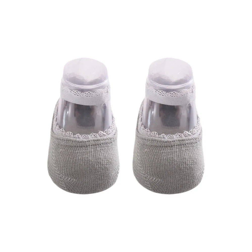 Baby Socks Newborn Socks Summer Lace Baby Socks Solid Color Princess Baby Girl Socks Infant Anti-slip Socks With Rubber Soles