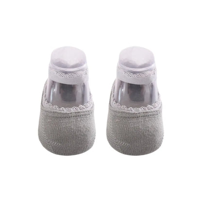 Baby Socks Newborn Socks Summer Lace Baby Socks Solid Color Princess Baby Girl Socks Infant Anti-slip Socks With Rubber Soles