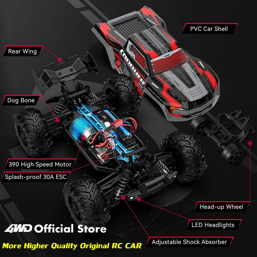 4WD 1:16 80KM/H Super Brushless 50KM/H Brushed RC Car 4x4 Off Road Remote Control High Speed Drift Racing Truck Buggy Toy Gift